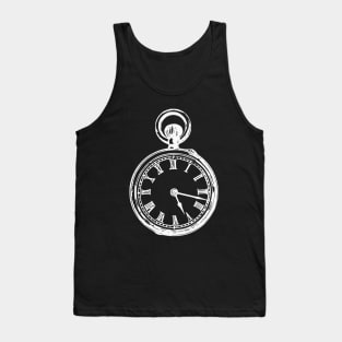 White Vintage Pocket Watch Tank Top